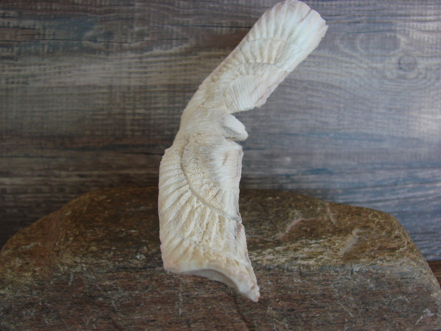 Native American Zuni Indian Hand Carved Antler Eagle Fetish - Malie