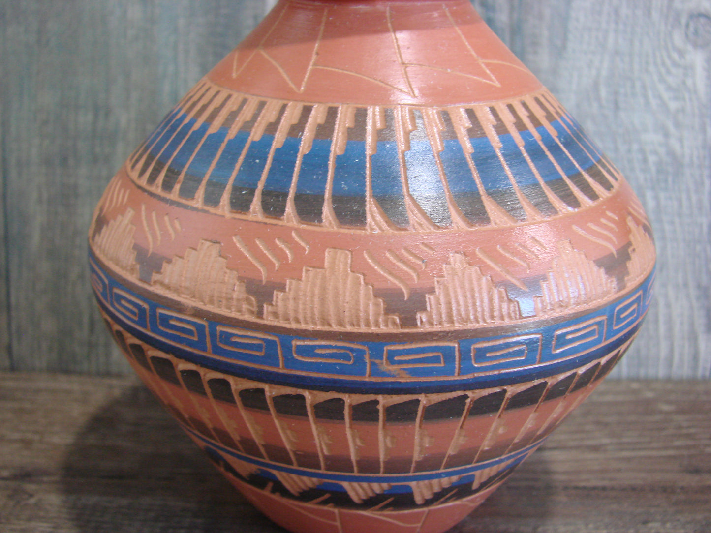Native American Hand Etched & Hand Painted Pottery - Gilmore