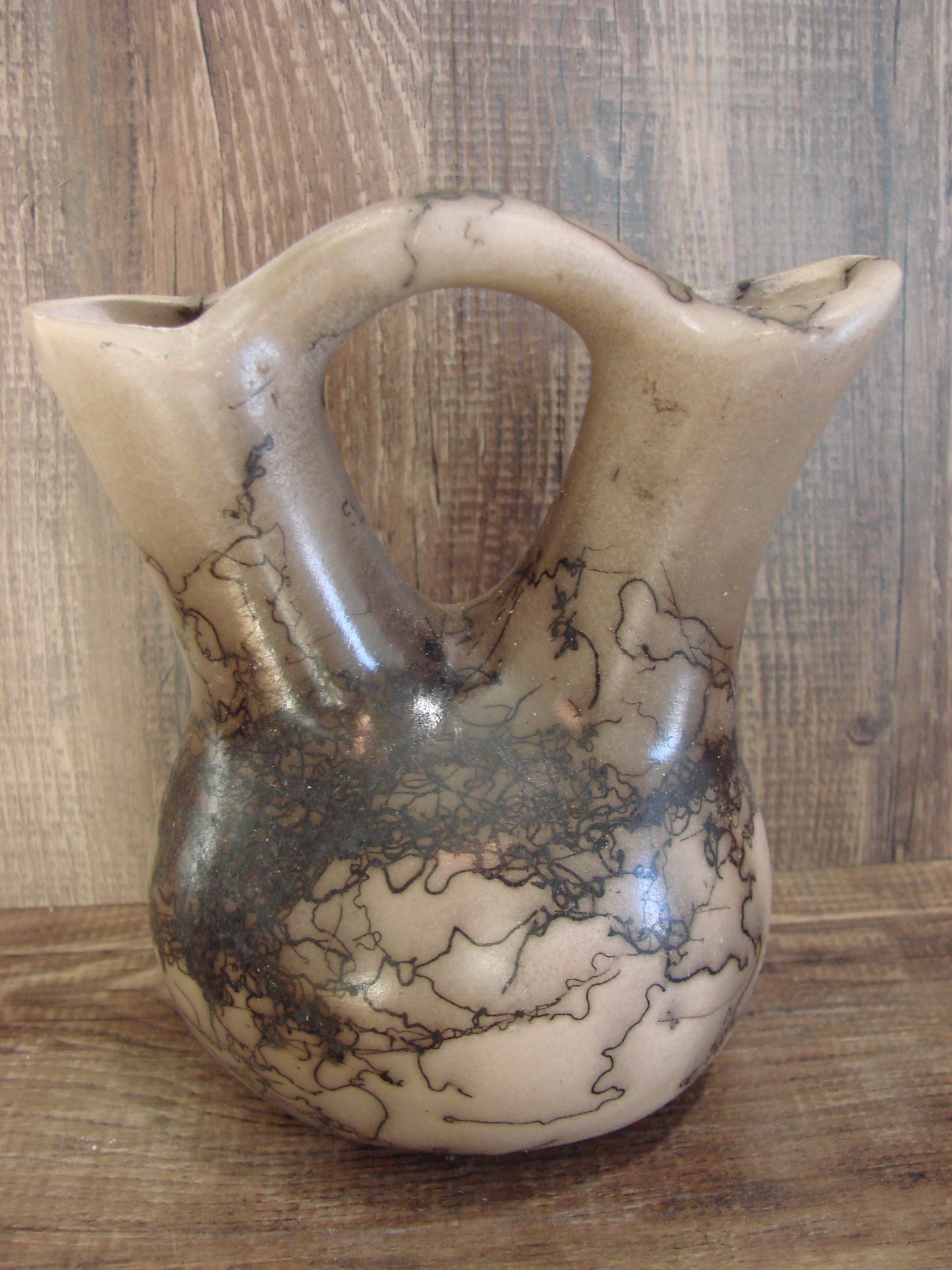 Small Native American Horse Hair Wedding Vase Pottery by Vail