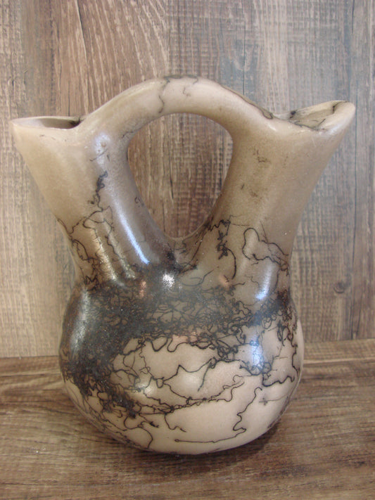 Small Native American Horse Hair Wedding Vase Pottery by Vail