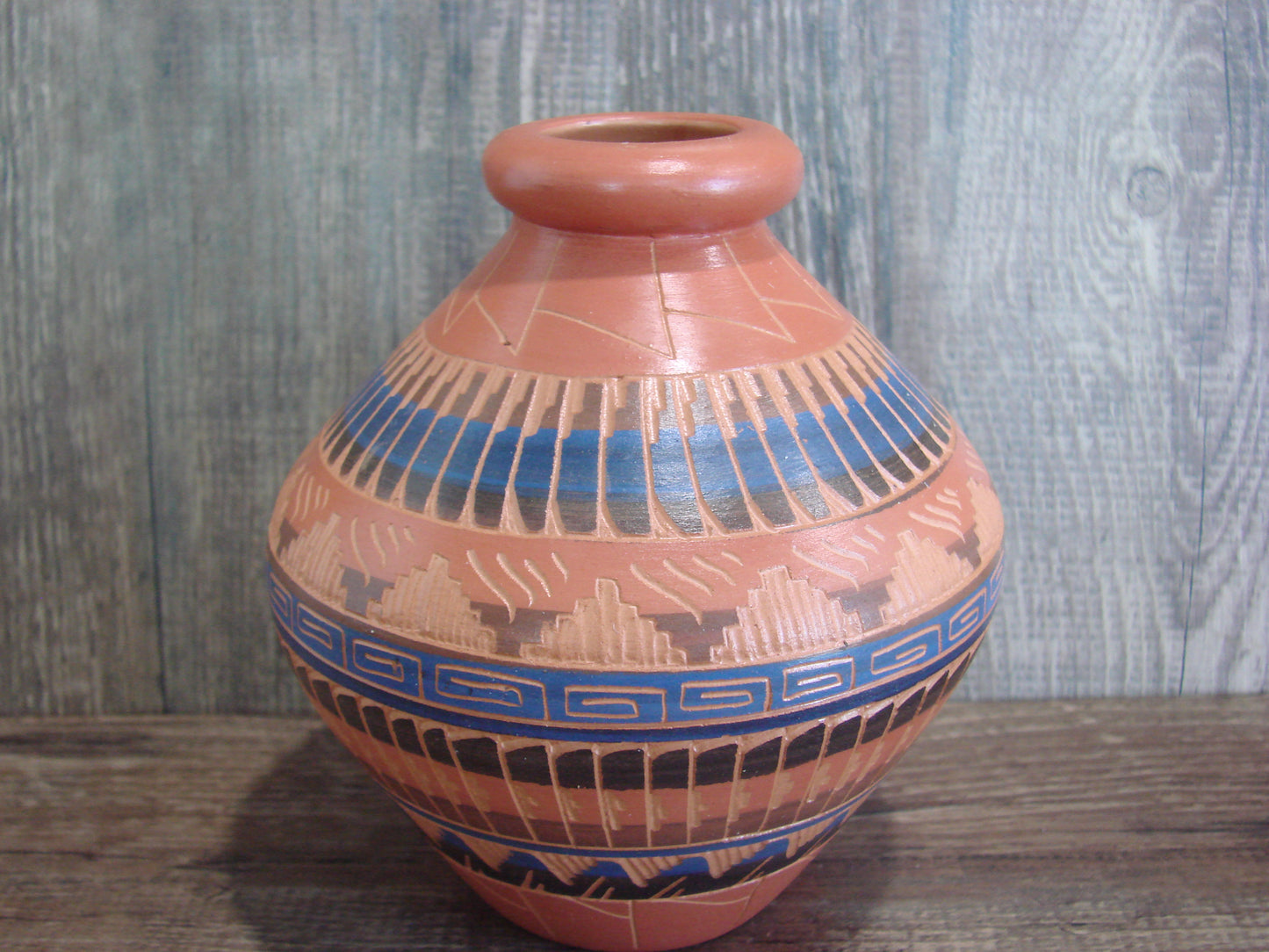 Native American Hand Etched & Hand Painted Pottery - Gilmore