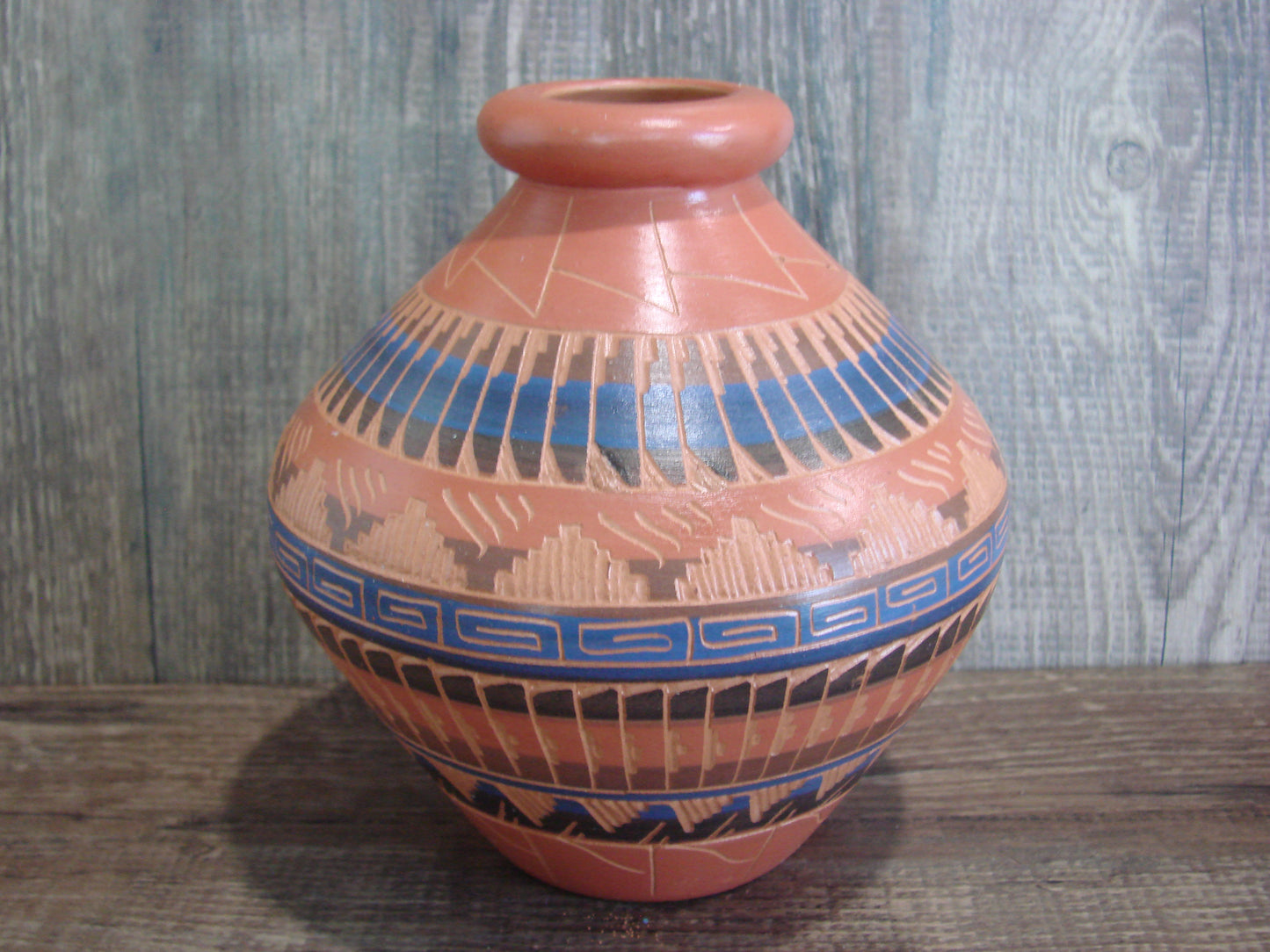 Native American Hand Etched & Hand Painted Pottery - Gilmore