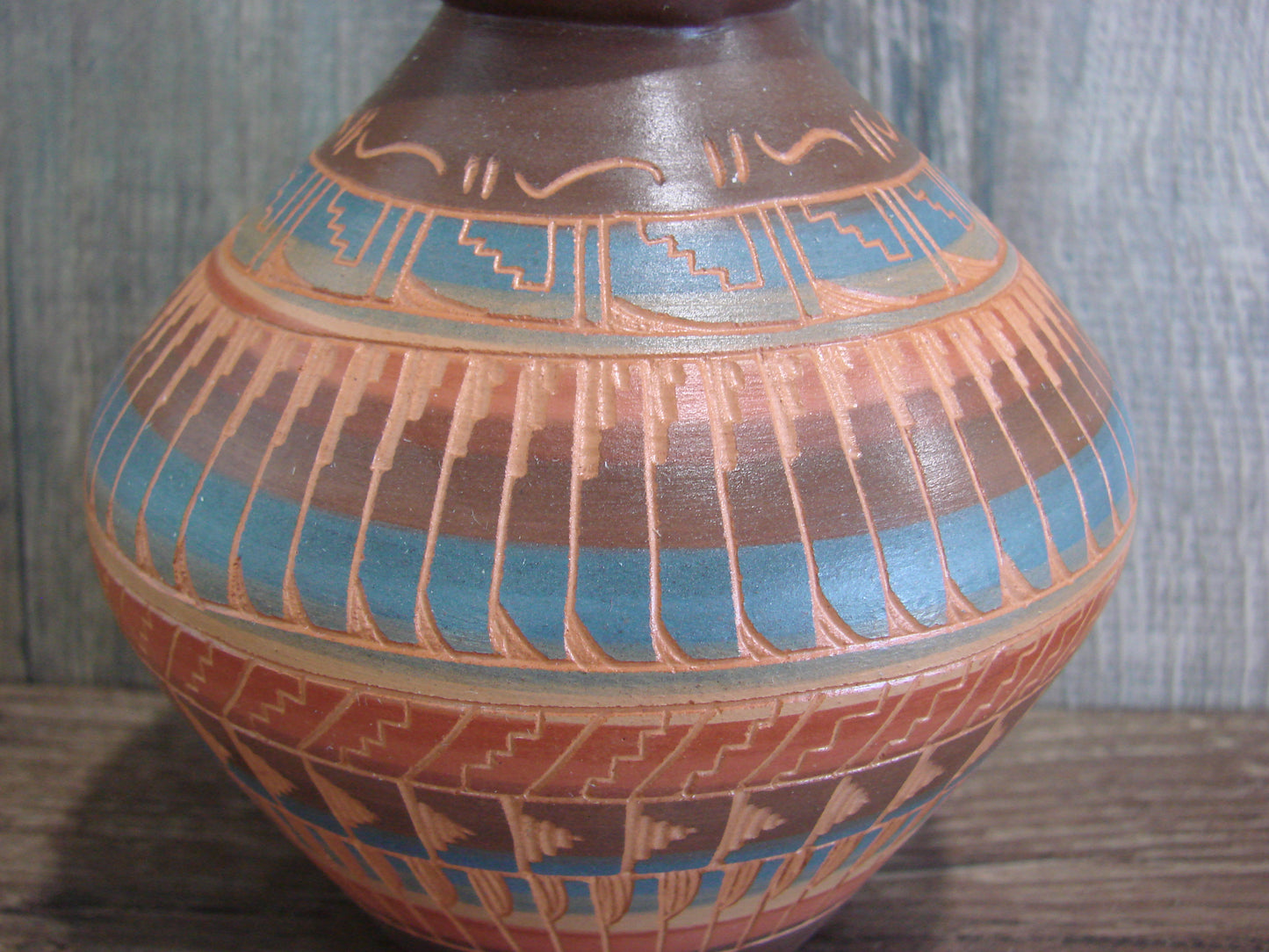 Native American Hand Etched & Hand Painted Pottery - Gilmore