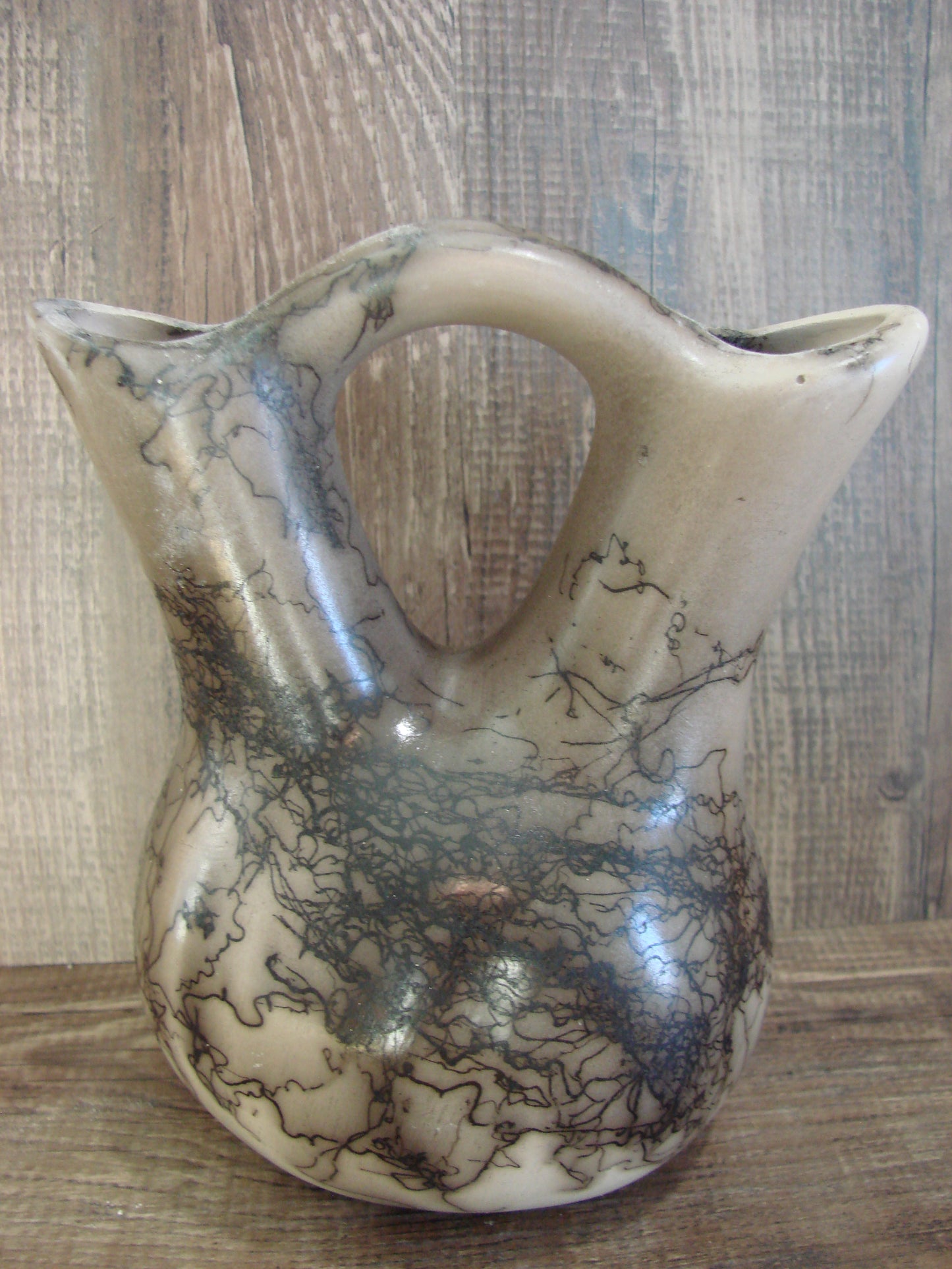 Small Native American Horse Hair Wedding Vase Pottery by Vail