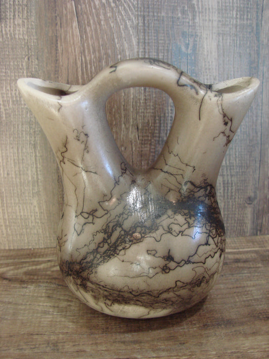 Small Native American Horse Hair Wedding Vase Pottery by Vail