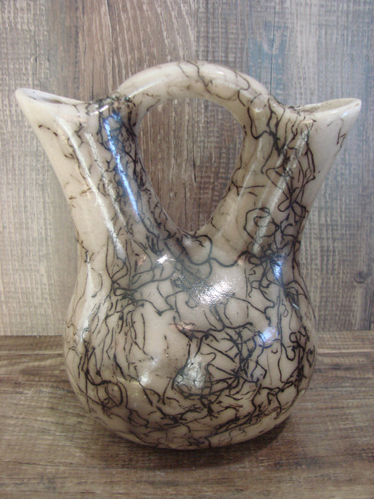 Small Native American Horse Hair Wedding Vase Pottery by Vail