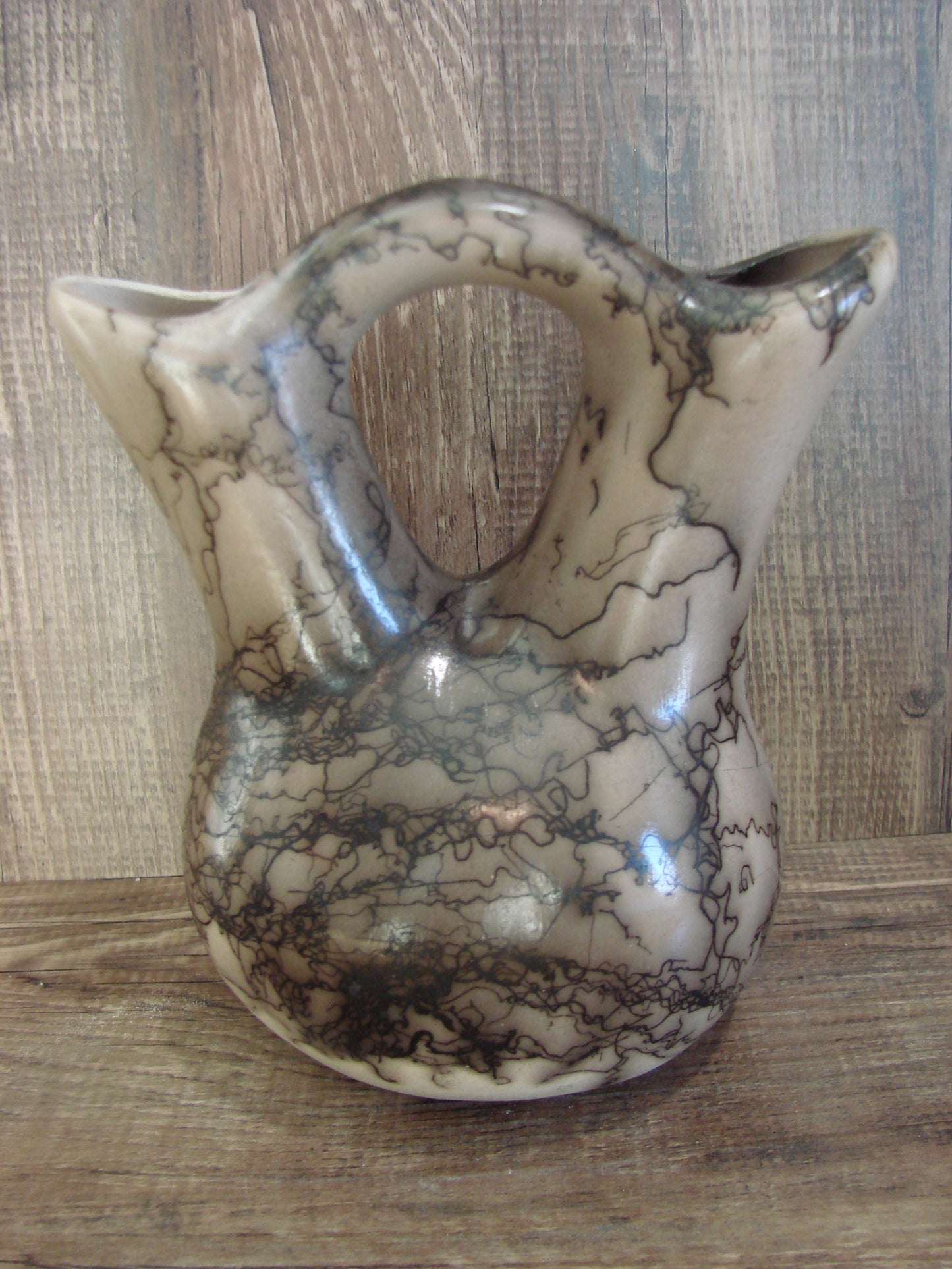 Small Native American Horse Hair Wedding Vase Pottery by Vail