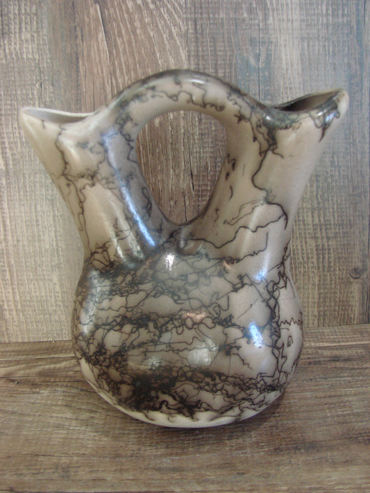 Small Native American Horse Hair Wedding Vase Pottery by Vail