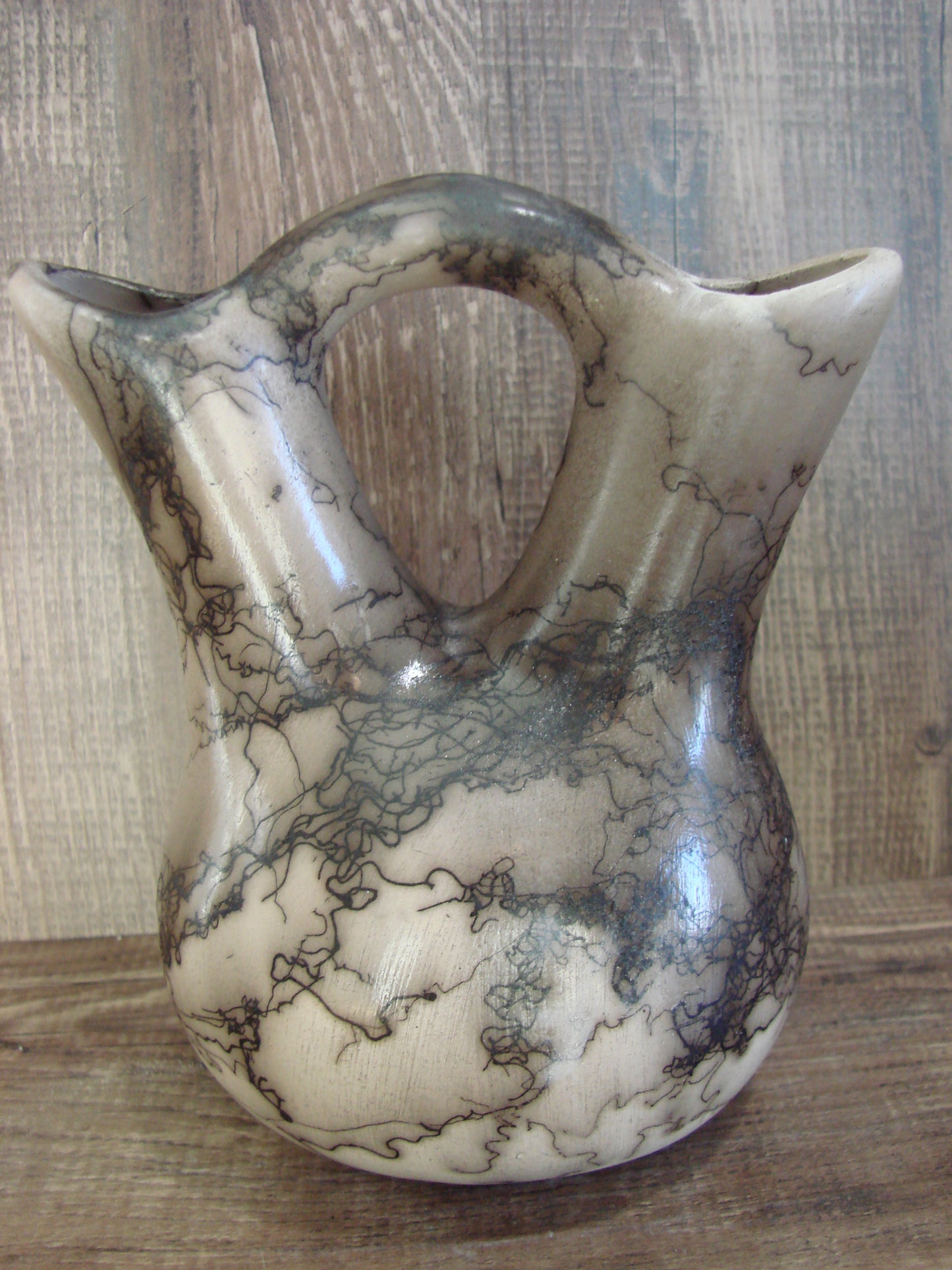 Small Native American Horse Hair Wedding Vase Pottery by Vail