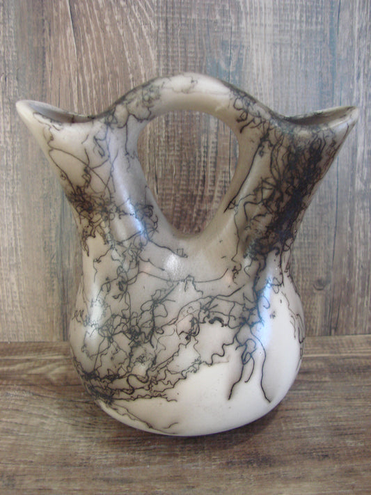 Small Native American Horse Hair Wedding Vase Pottery by Vail