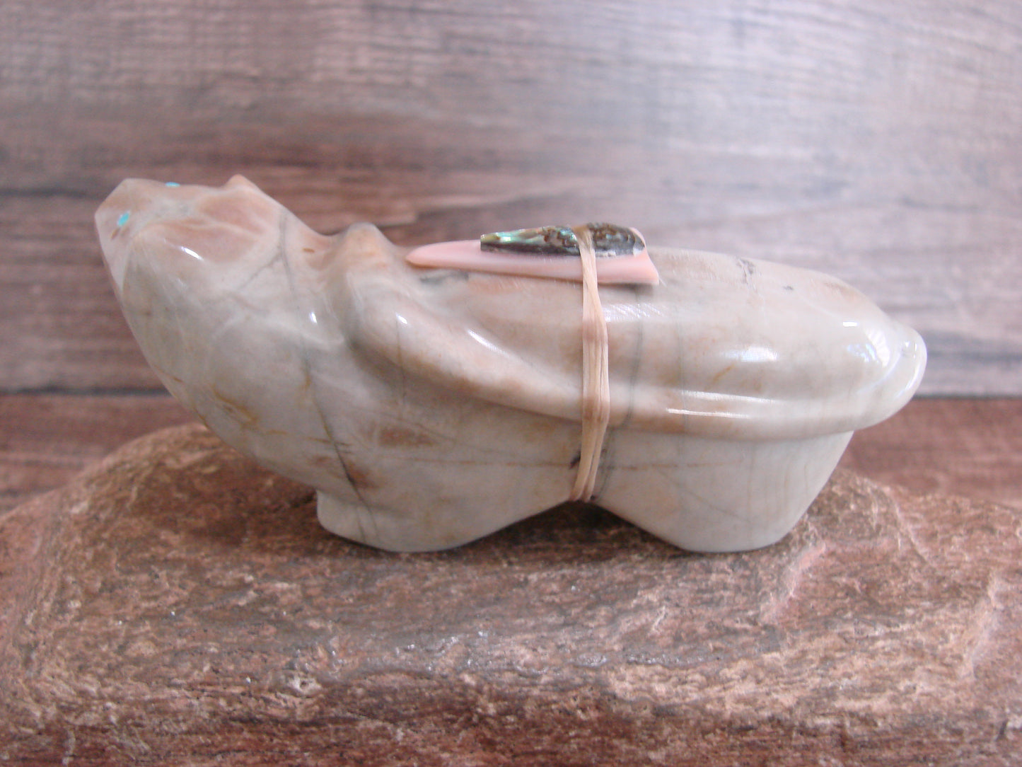 Native American Zuni Indian Hand Carved Mountain Lion Marble Fetish- Leekya