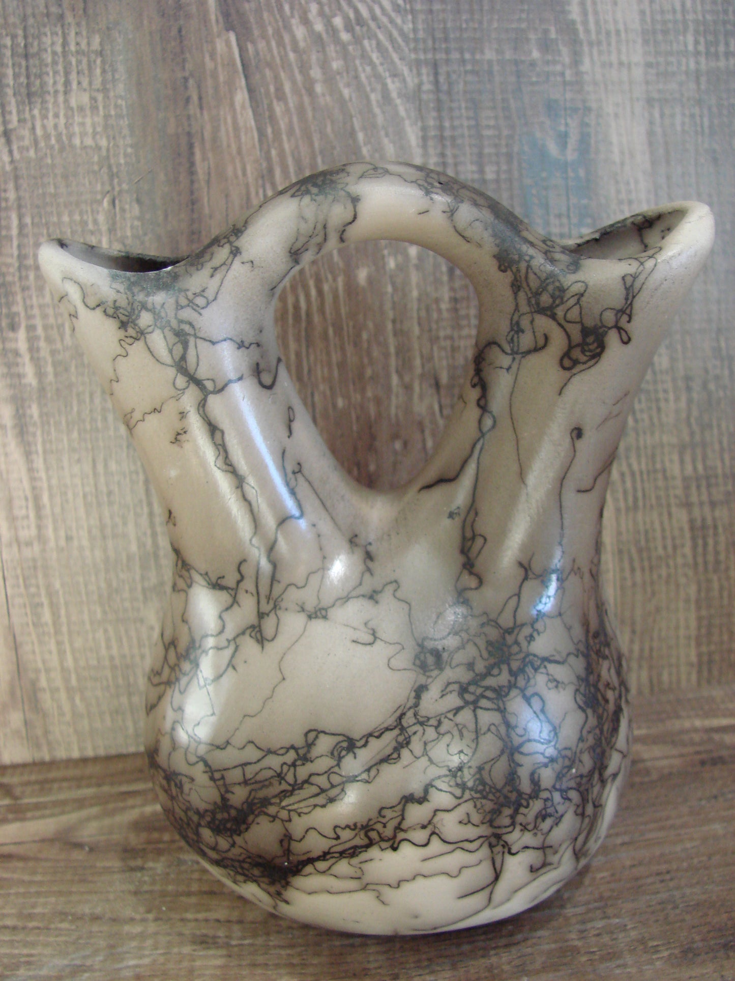 Small Native American Horse Hair Wedding Vase Pottery by Vail