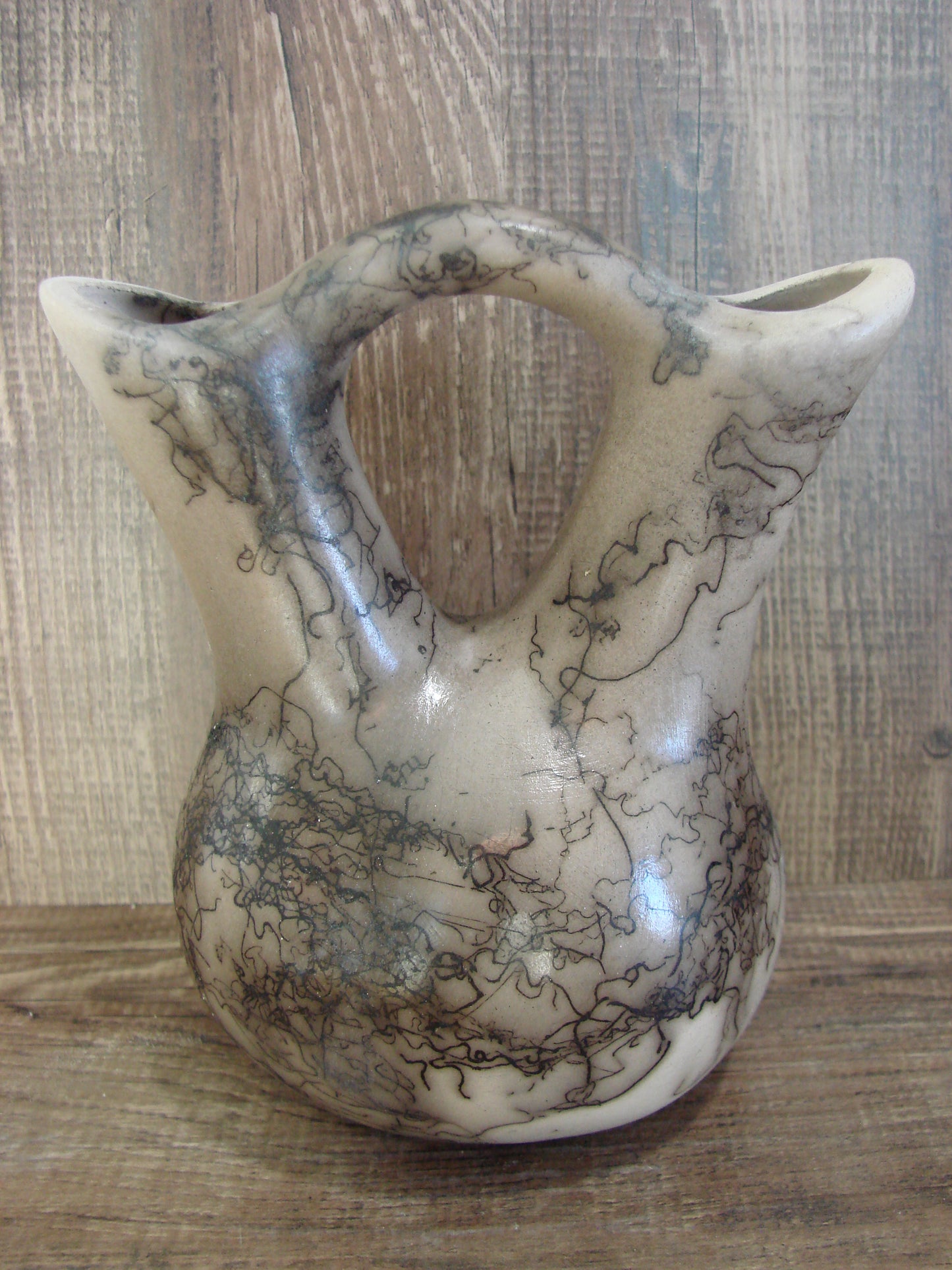 Small Native American Horse Hair Wedding Vase Pottery by Vail