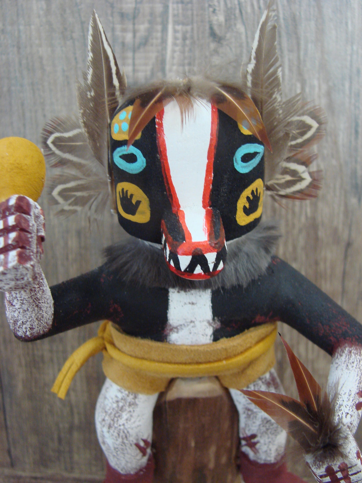 Native American Badger Kachina Dancer Signed Benally