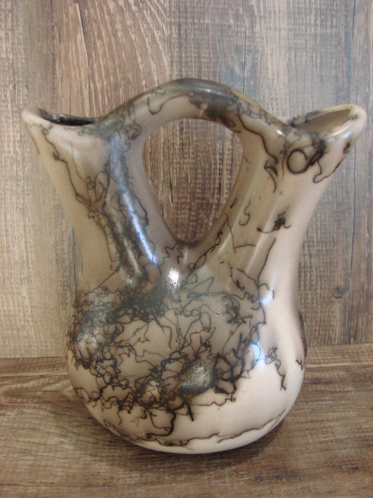 Small Native American Horse Hair Wedding Vase Pottery by Vail