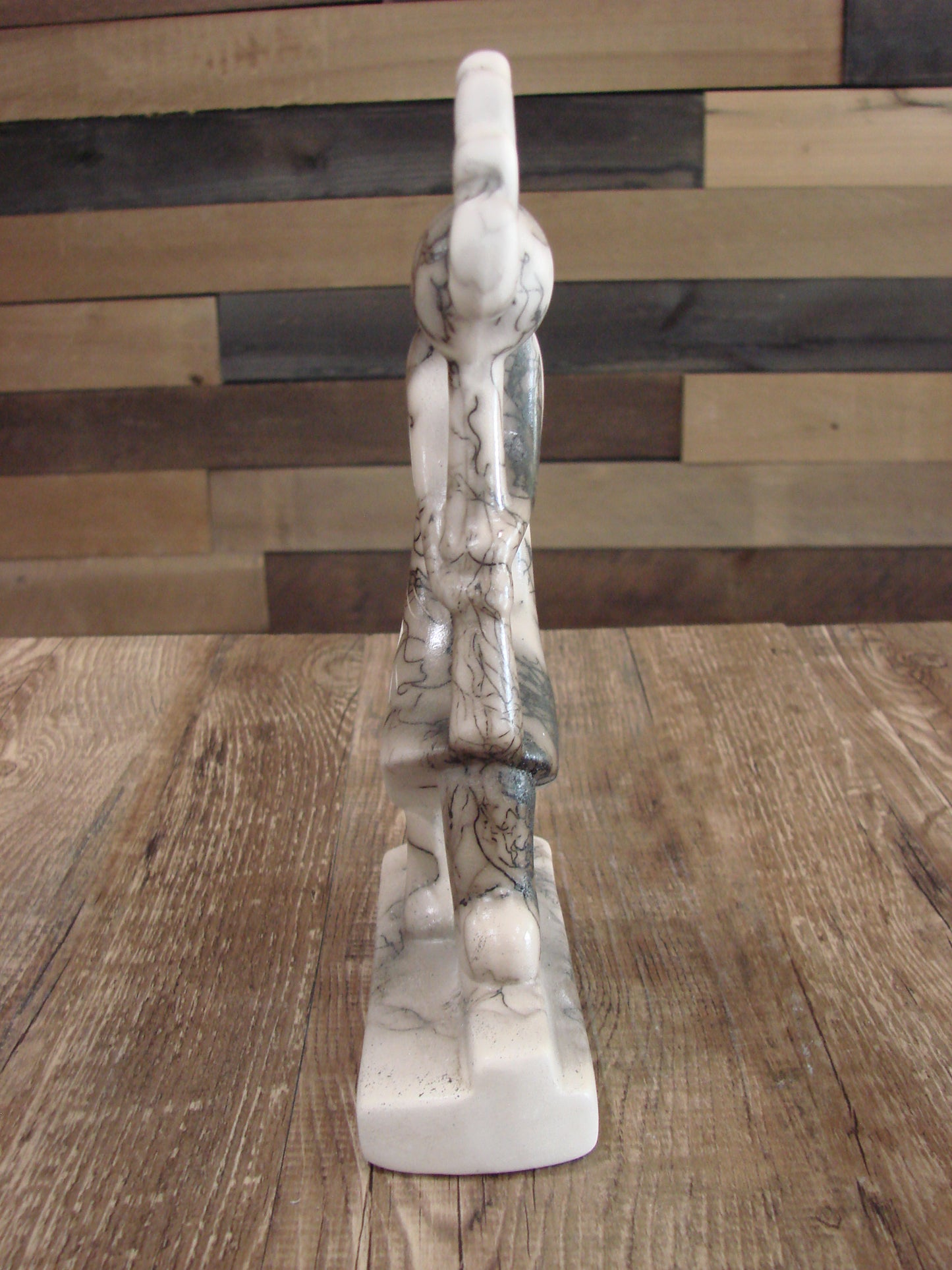 Native American Pottery Horse Hair Kokopelli Sculpture by Vail