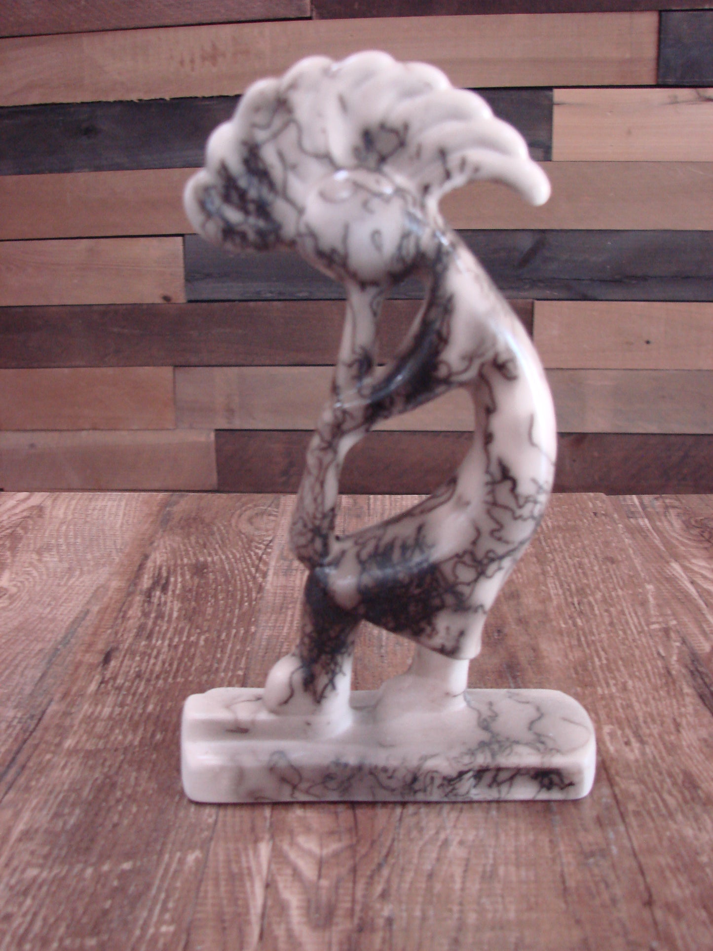 Native American Pottery Horse Hair Kokopelli Sculpture by Vail