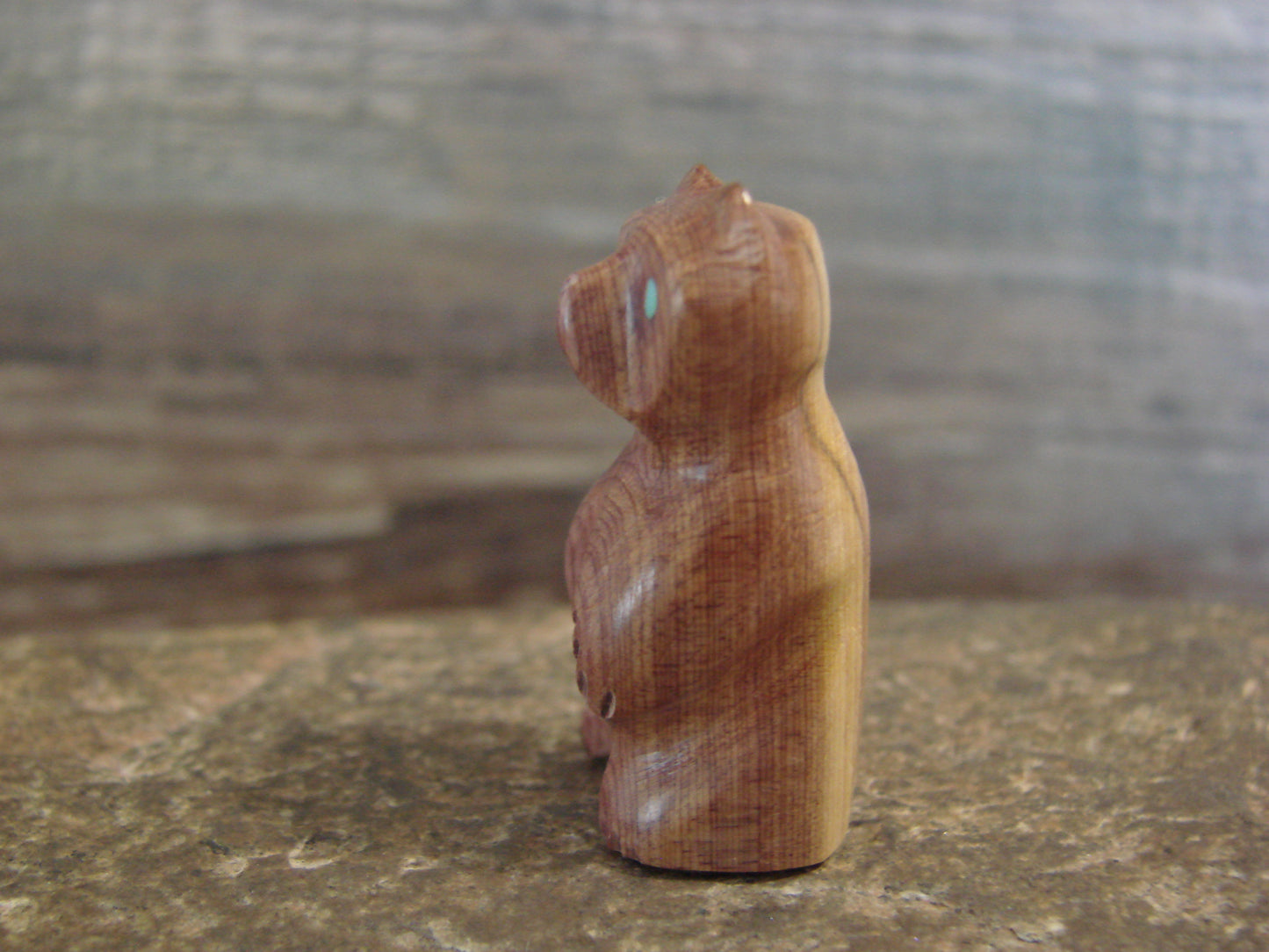 Native American Indian Hand Carved Cedar Bear Fetish - B. Phillips