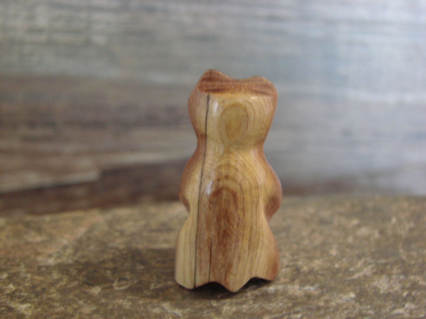 Native American Indian Hand Carved Cedar Bear Fetish - B. Phillips