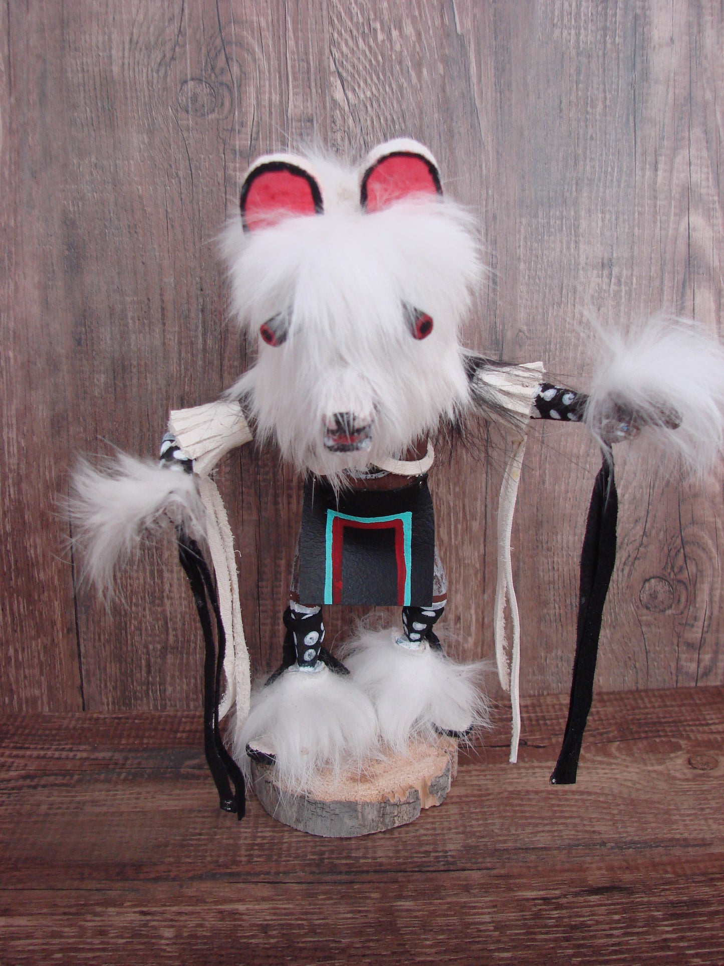 Native American Masked White Bear Kachina Dancer by RS