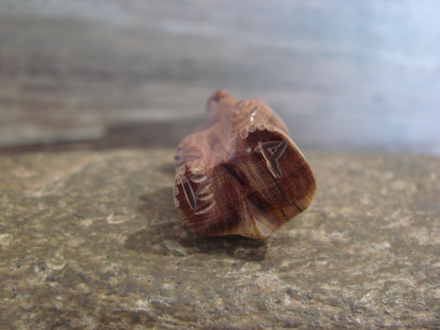 Native American Indian Hand Carved Cedar Bear Fetish - B. Phillips