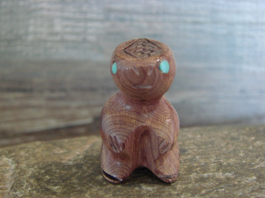 Native American Indian Hand Carved Cedar Alien Fetish - B. Phillips