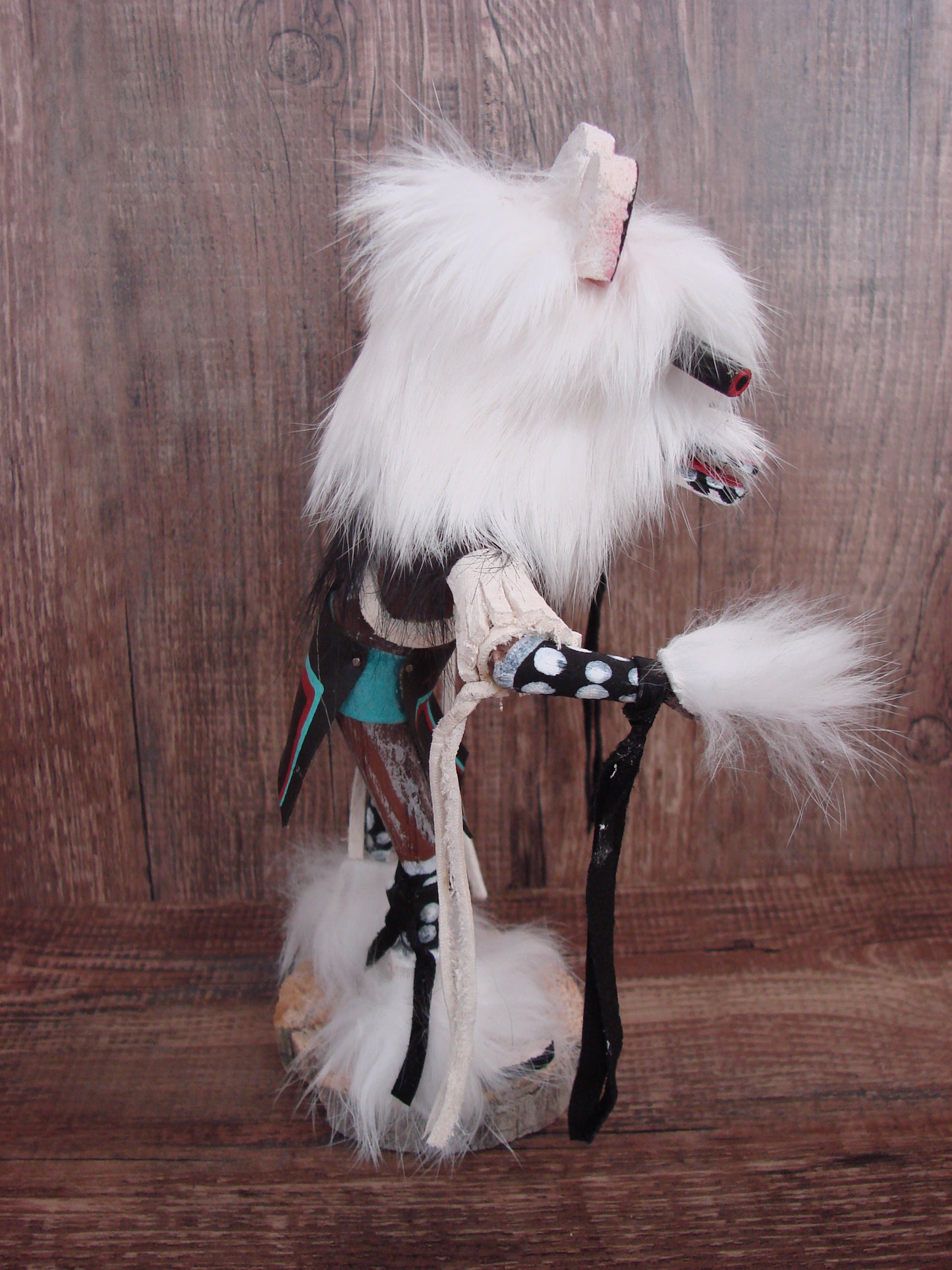 Native American Masked White Bear Kachina Dancer by RS