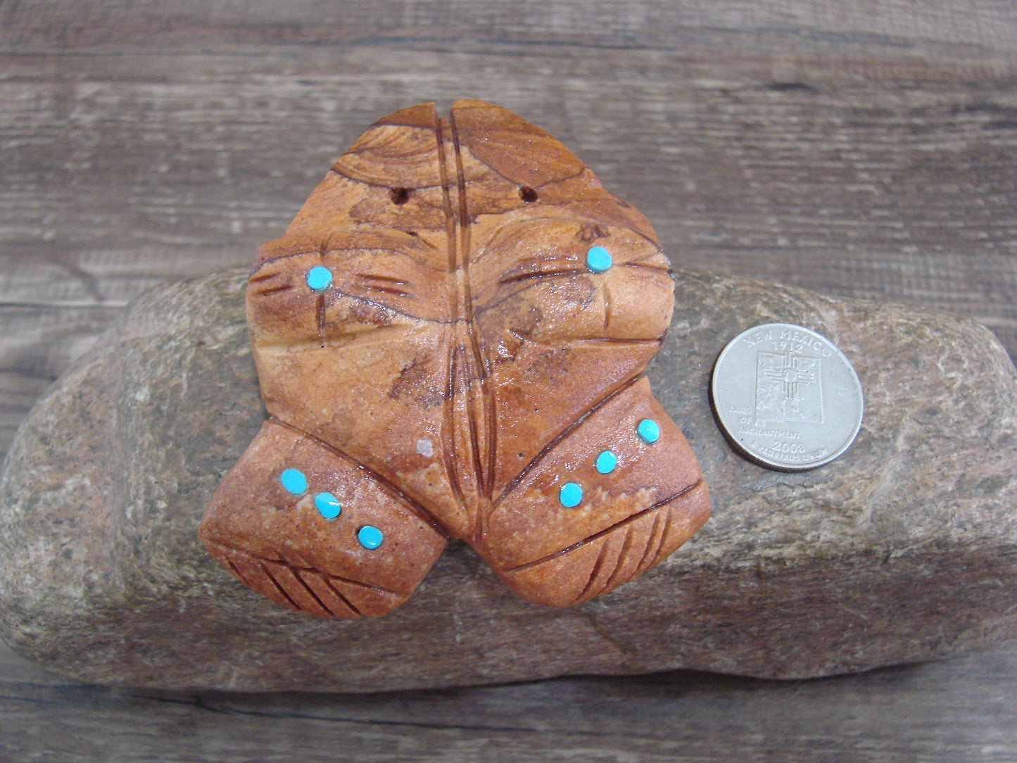 Native American Zuni Indian Hand Carved Frog Jasper Fetish- Ponchuella