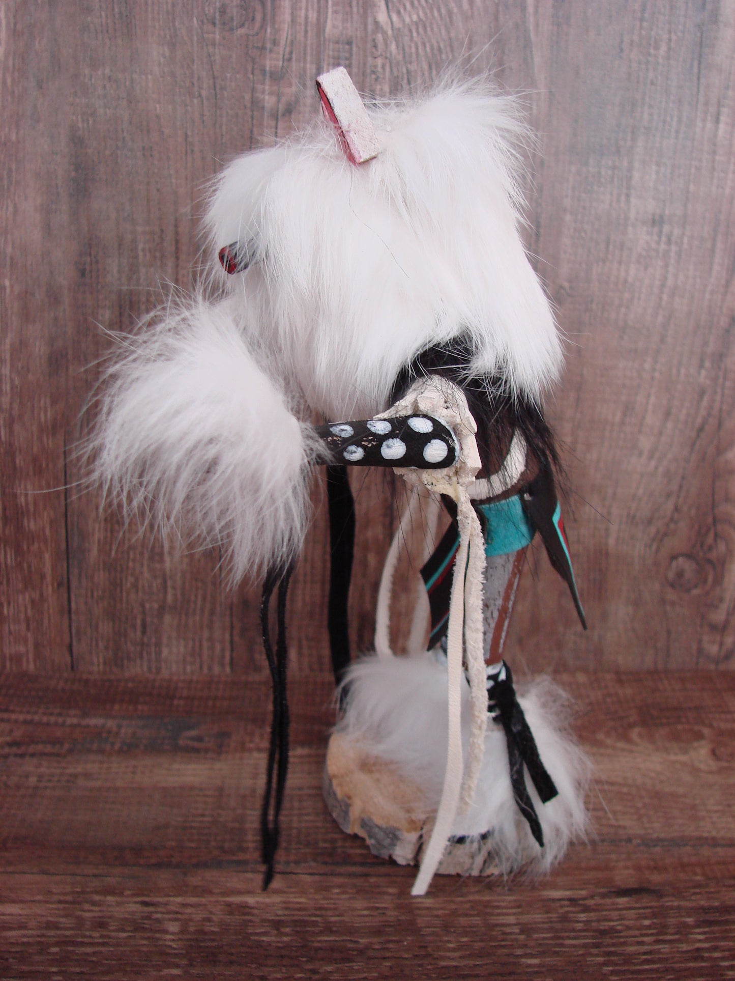 Native American Masked White Bear Kachina Dancer by RS