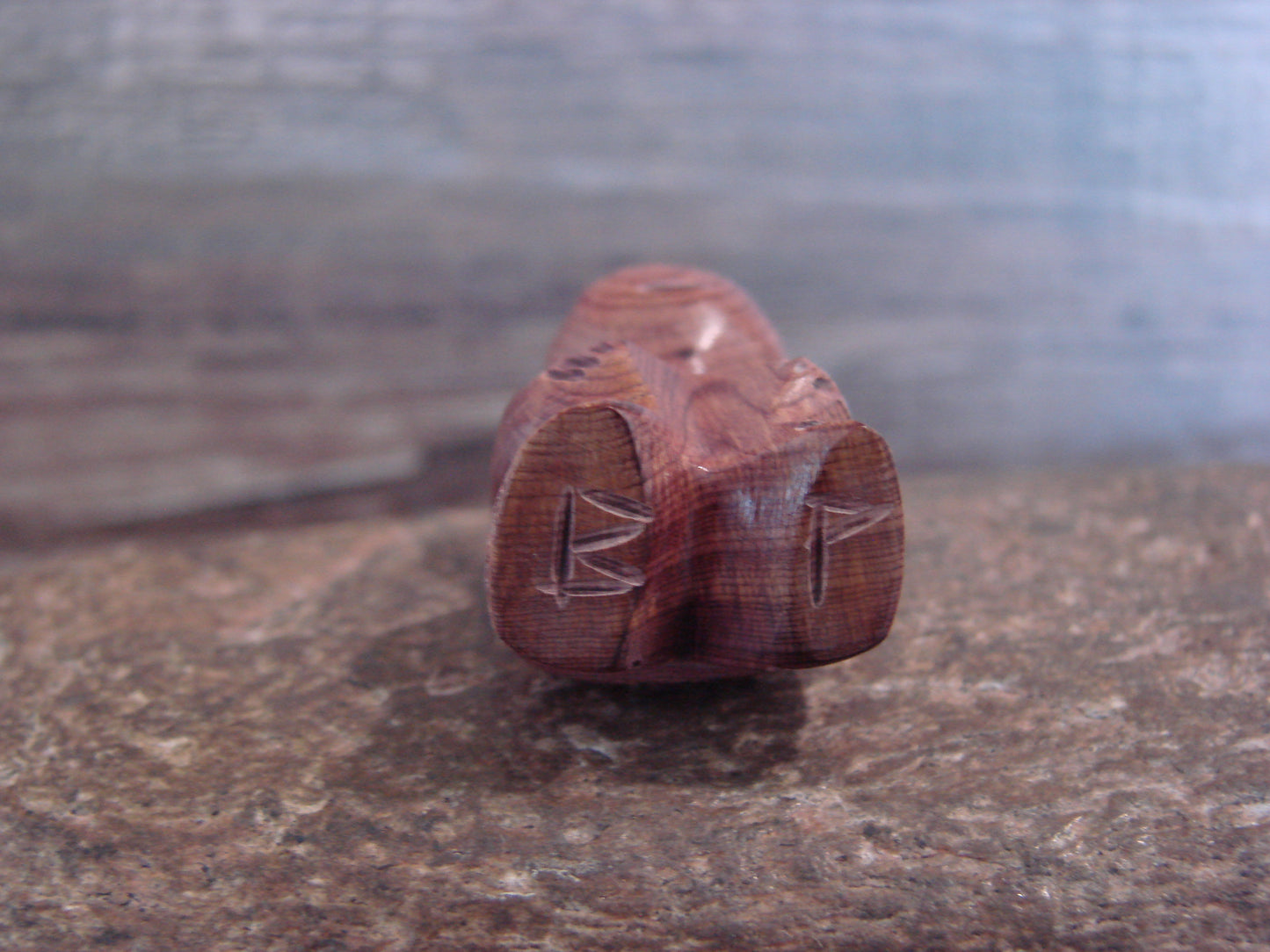 Native American Indian Hand Carved Cedar Alien Fetish - B. Phillips