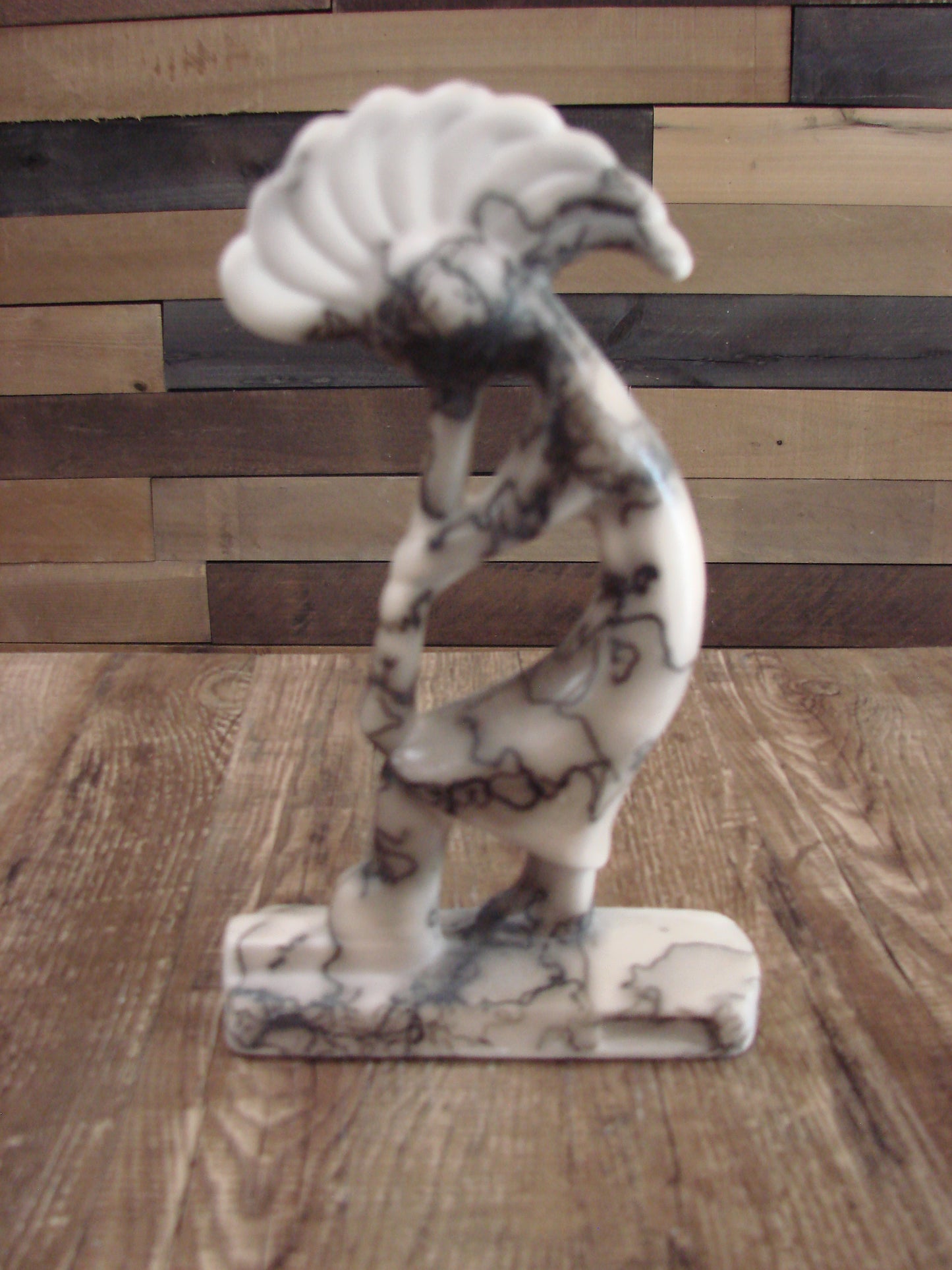 Native American Pottery Horse Hair Kokopelli Sculpture by Vail