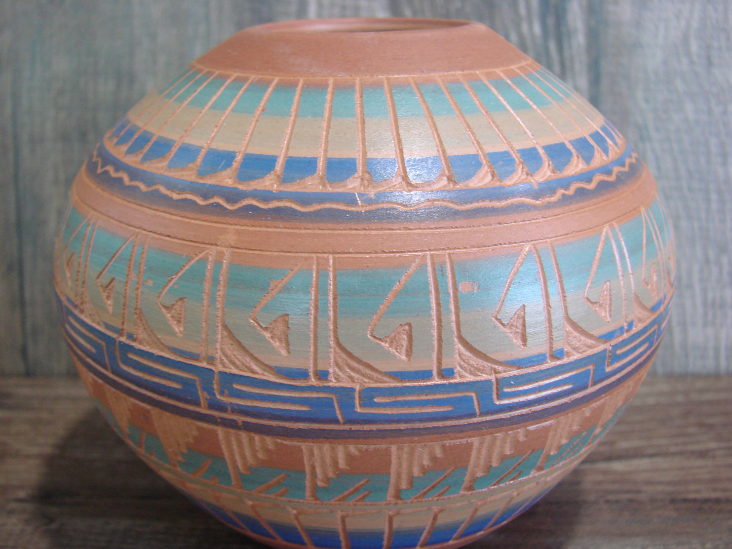 Native American Hand Etched & Hand Painted Pottery - Gilmore