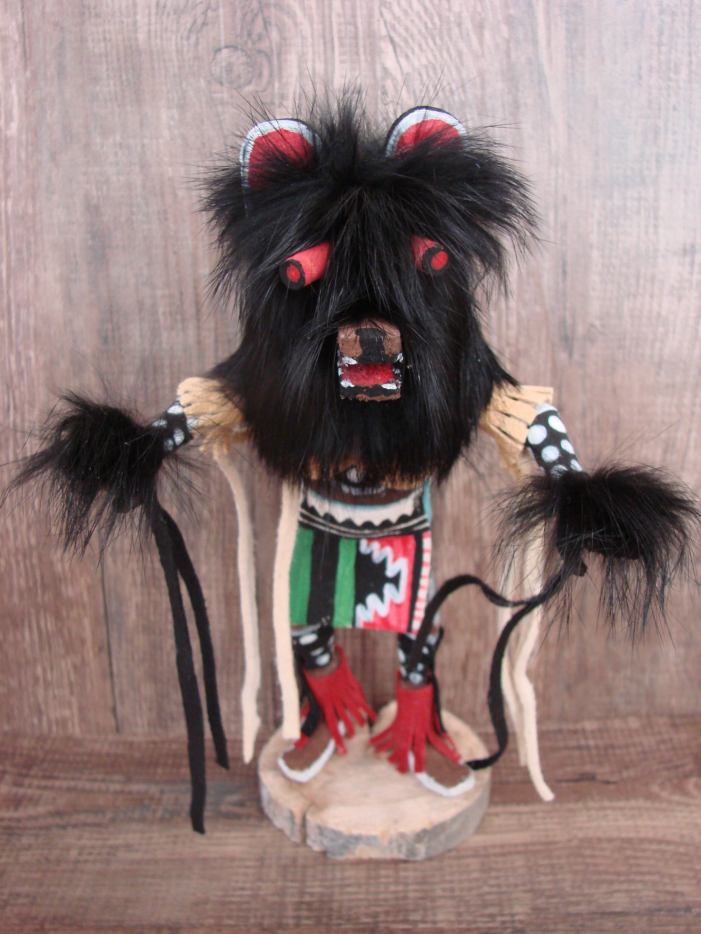 Native American Masked Black Bear Kachina Dancer by RS