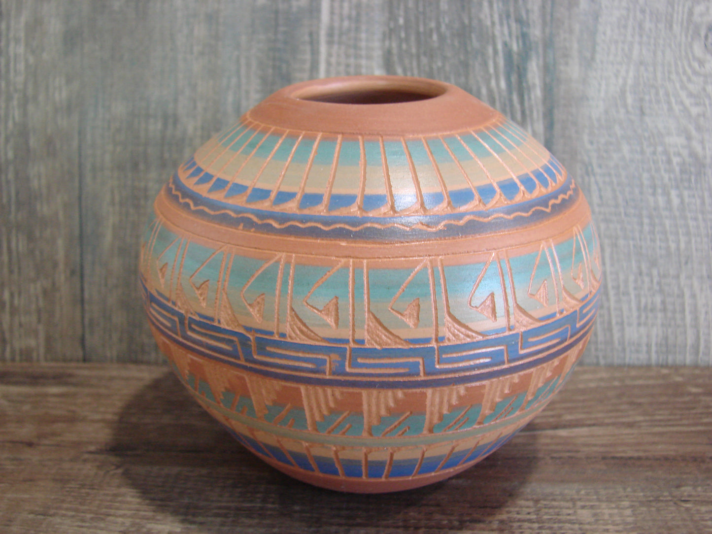 Native American Hand Etched & Hand Painted Pottery - Gilmore