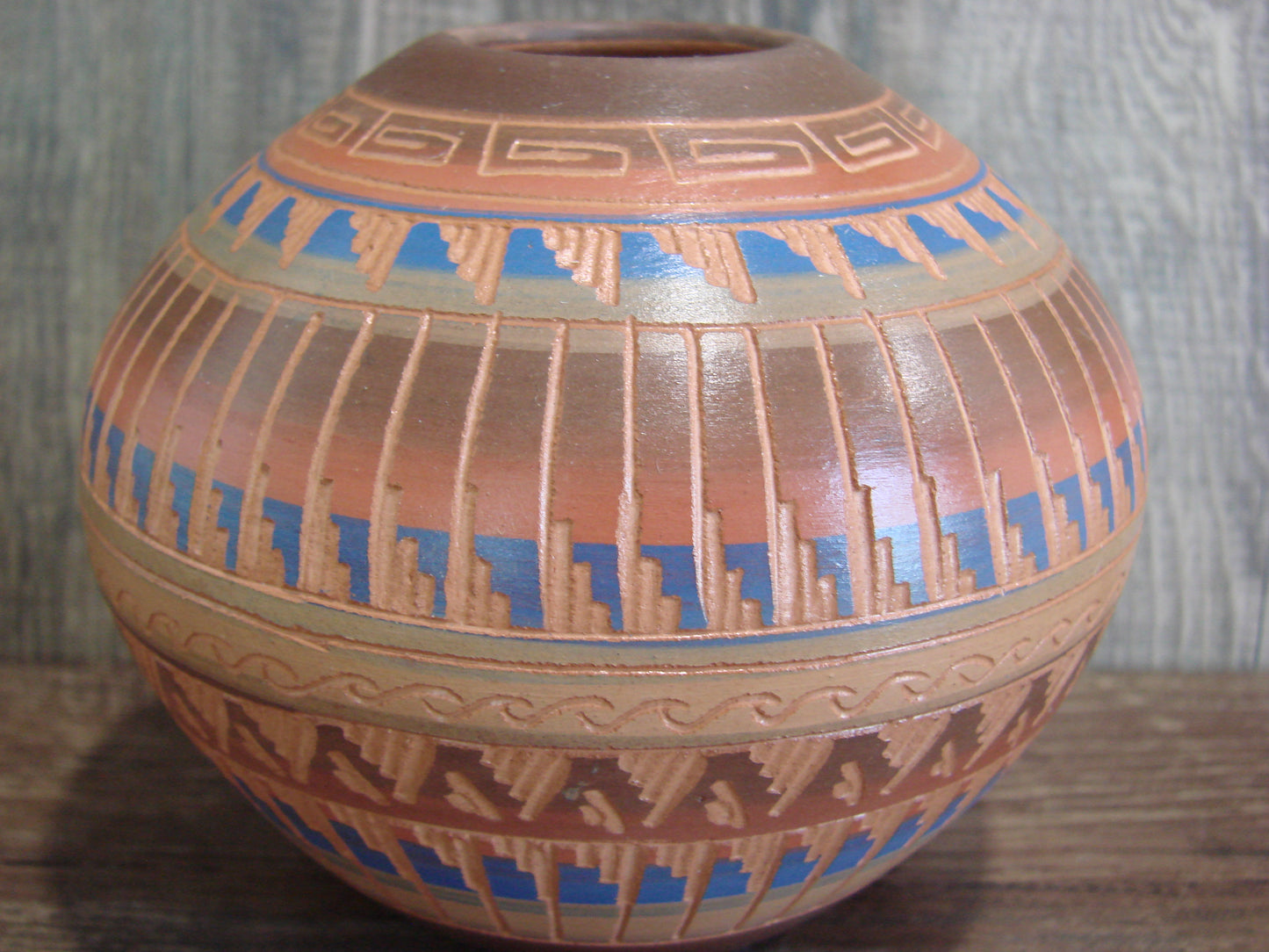 Native American Hand Etched & Hand Painted Pottery - Gilmore