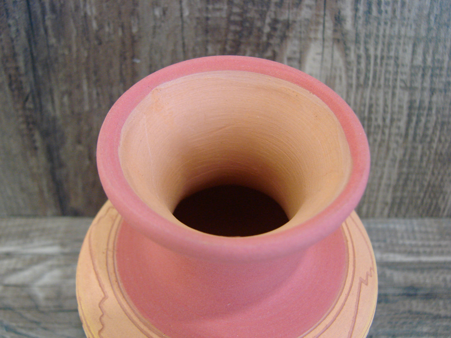 Small Native American Navajo Hand Etched & Hand Painted Pottery - Charlie