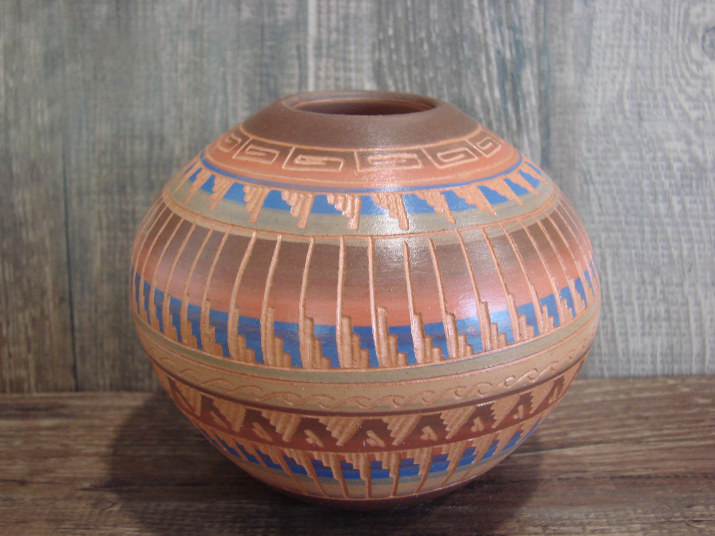 Native American Hand Etched & Hand Painted Pottery - Gilmore