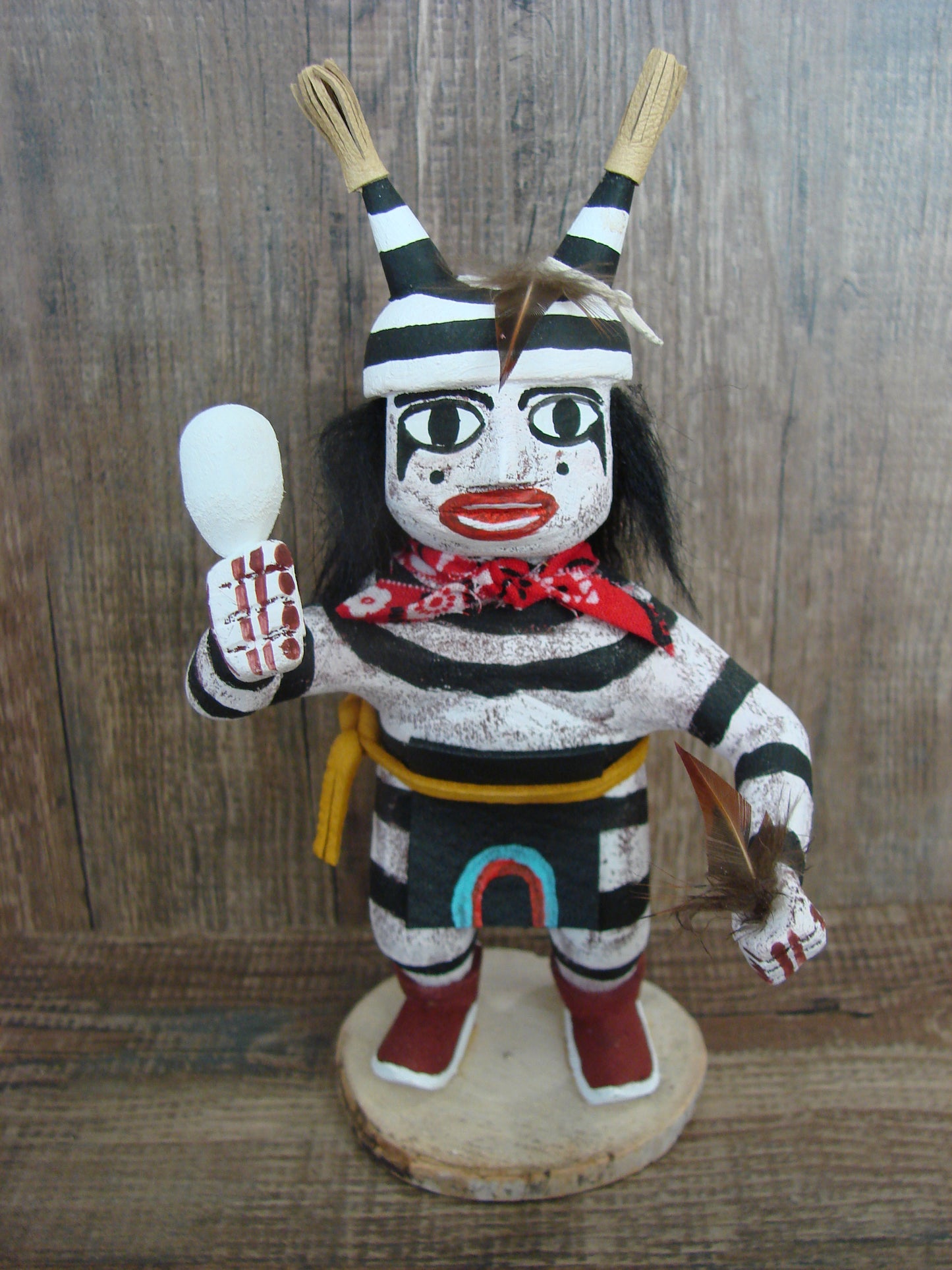 Native American Clown Kachina Dancer Signed Benally