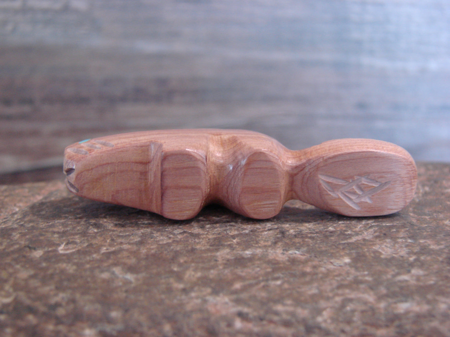 Native American Indian Hand Carved Cedar Beaver Fetish - B. Phillips