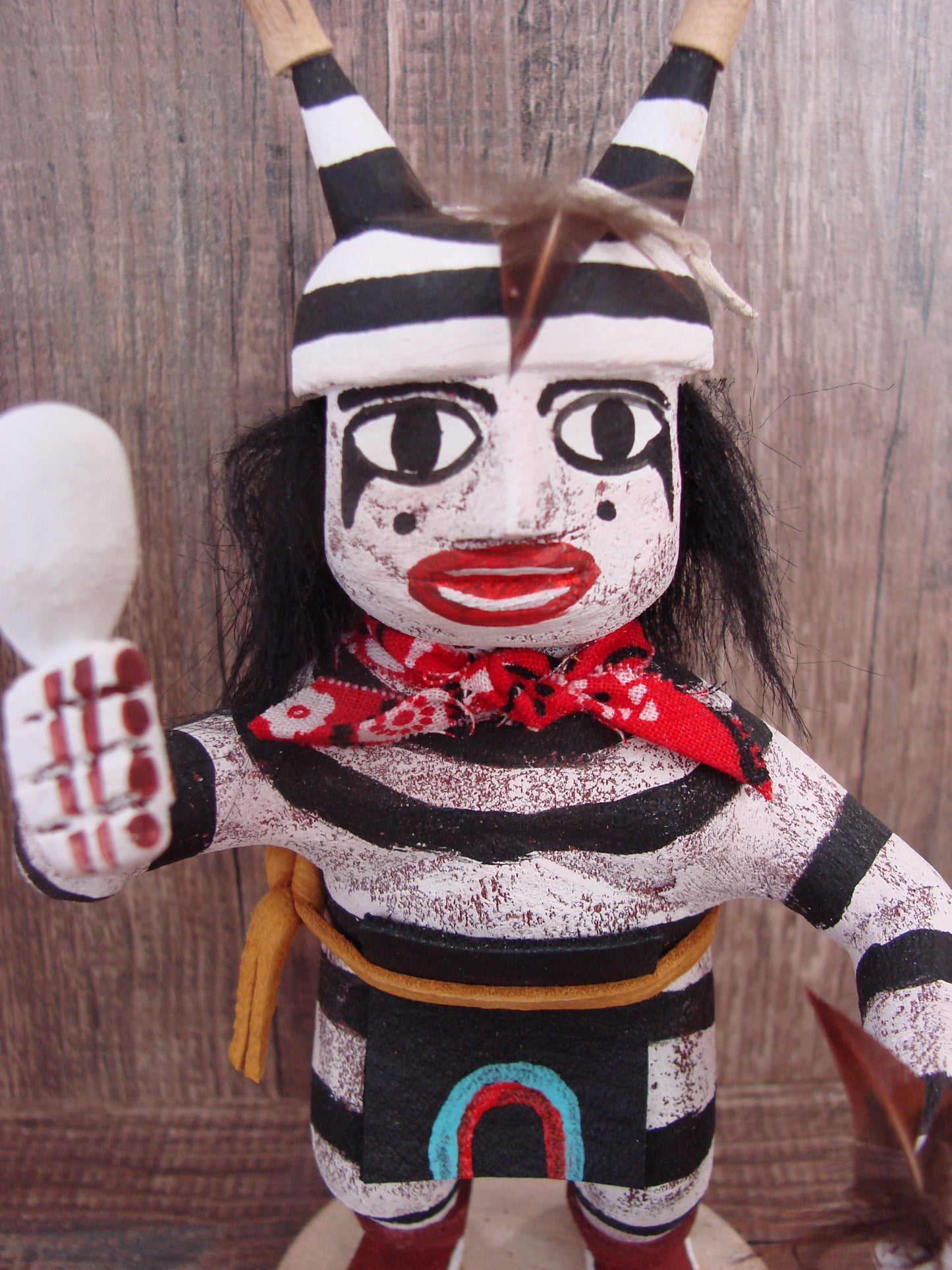 Native American Clown Kachina Dancer Signed Benally