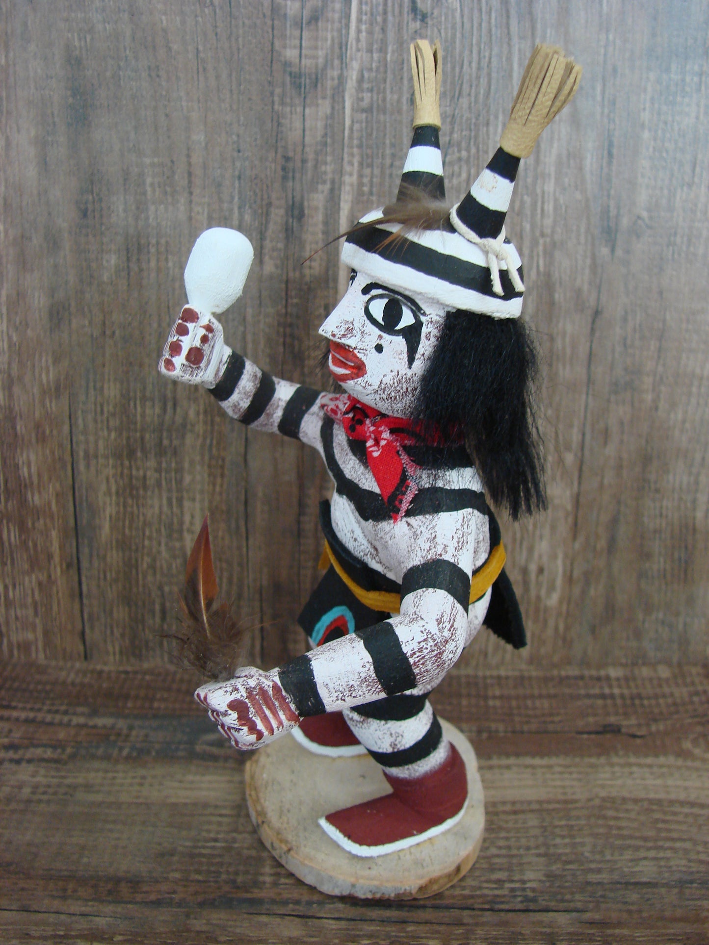 Native American Clown Kachina Dancer Signed Benally