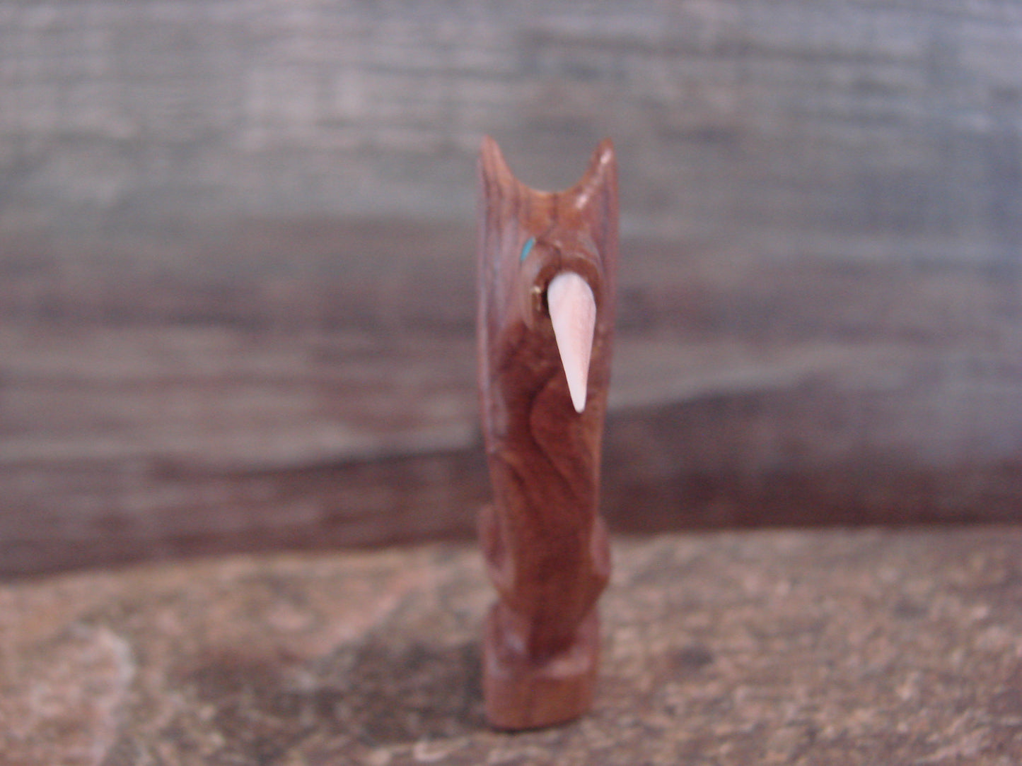 Native American Indian Hand Carved Cedar Hummingbird Fetish - B. Phillips