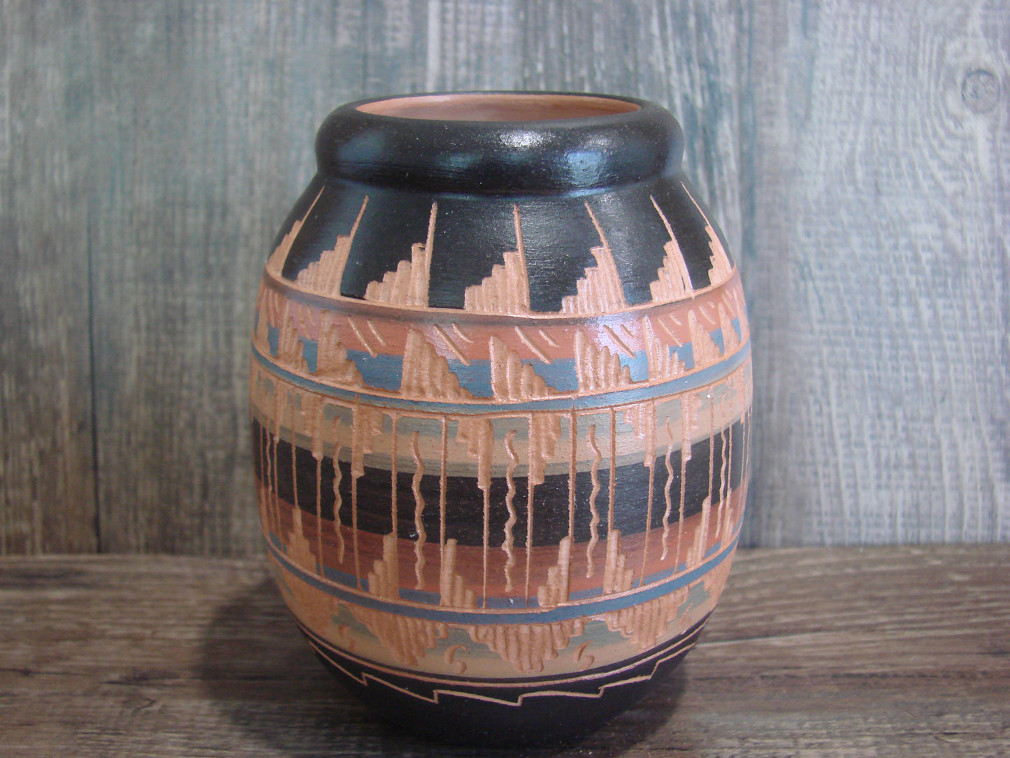 Native American Hand Etched & Hand Painted Pottery - Gilmore