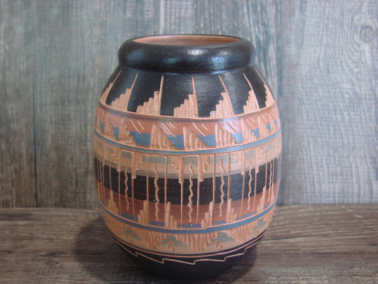 Native American Hand Etched & Hand Painted Pottery - Gilmore