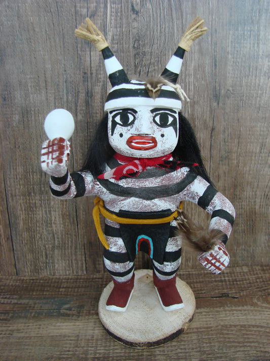 Native American Clown Kachina Dancer Signed Benally