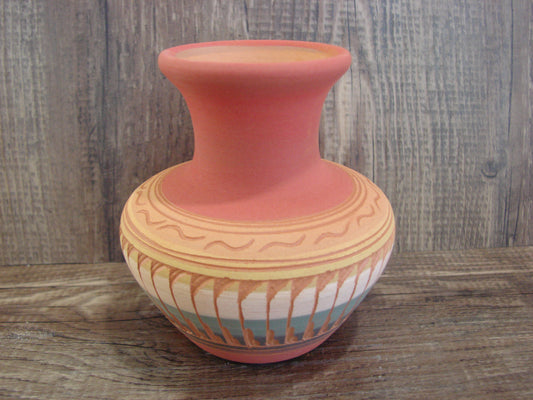 Small Native American Navajo Hand Etched & Hand Painted Pottery - Charlie