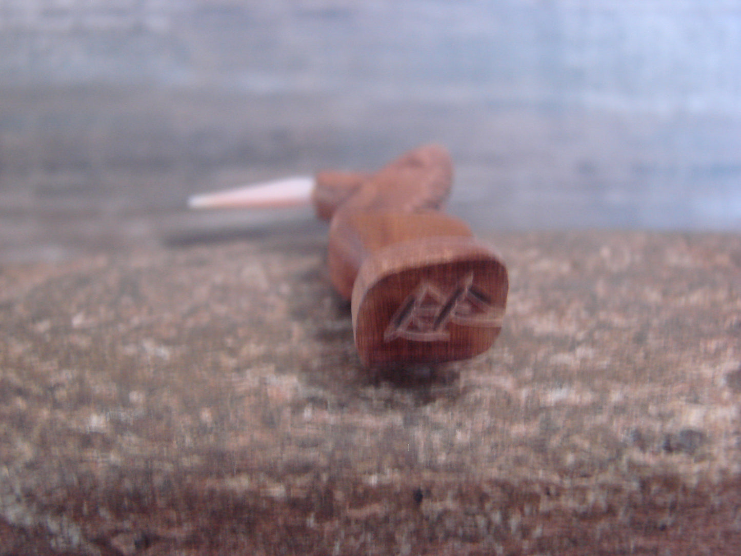 Native American Indian Hand Carved Cedar Hummingbird Fetish - B. Phillips