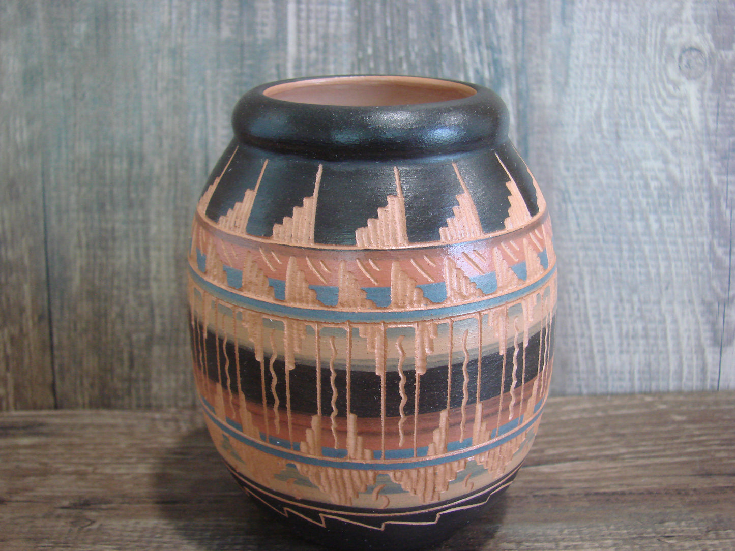 Native American Hand Etched & Hand Painted Pottery - Gilmore