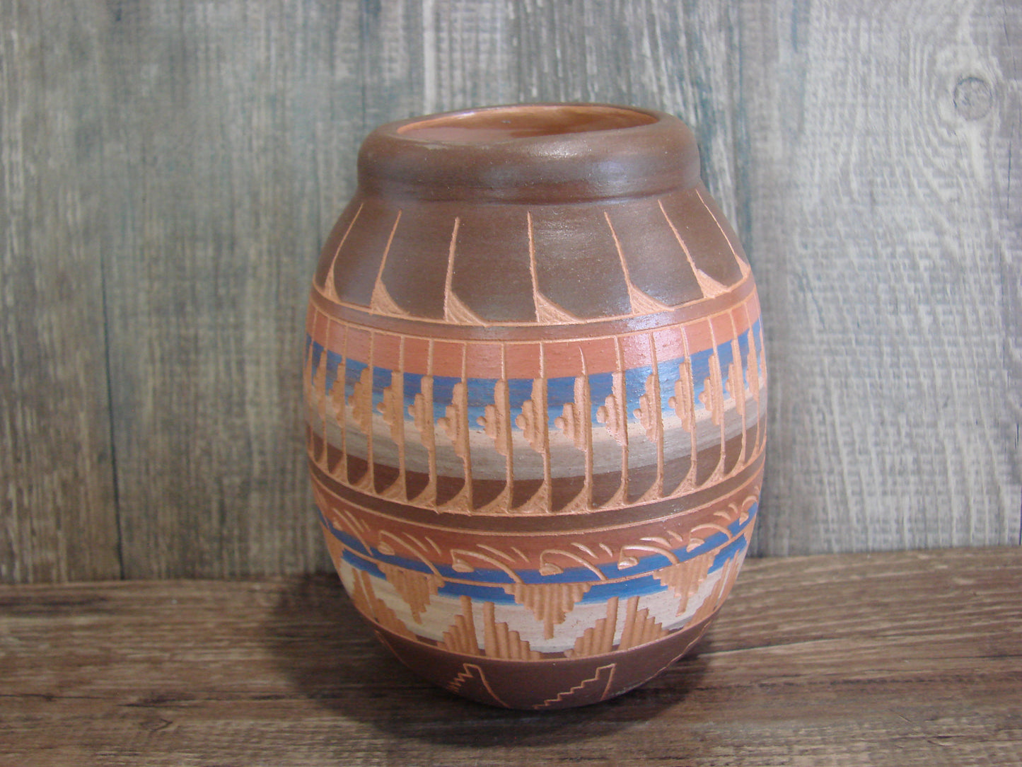 Native American Hand Etched & Hand Painted Pottery - Gilmore