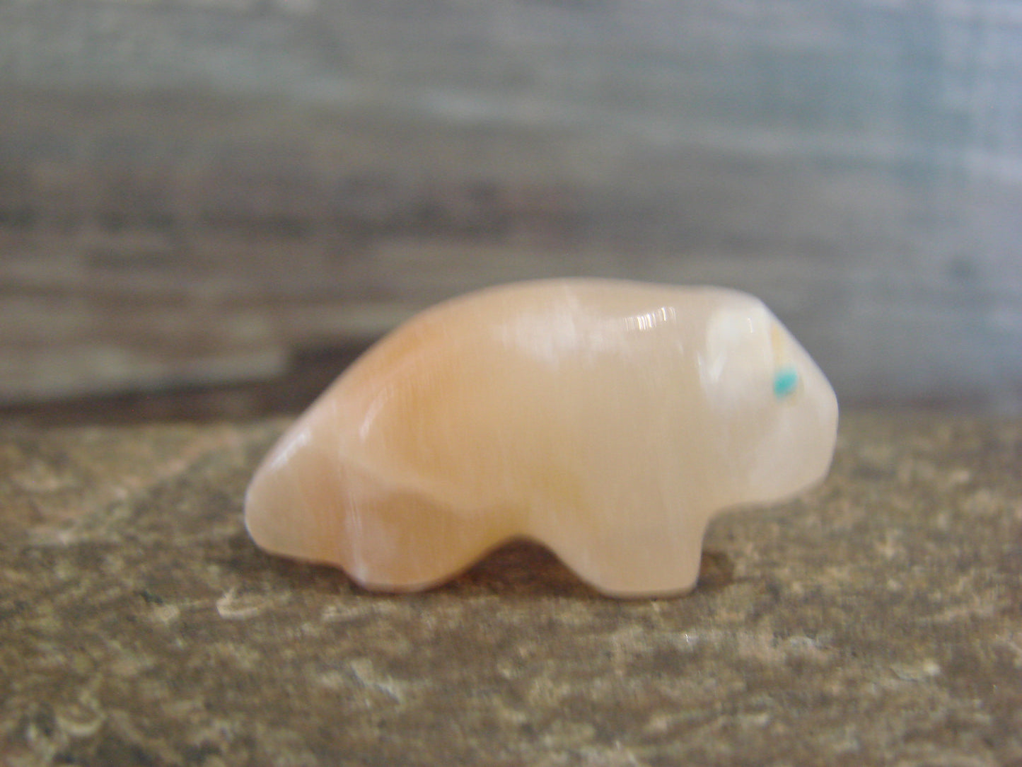 Native American Indian Hand Carved Rose Quartz Mole Fetish - B. Phillips